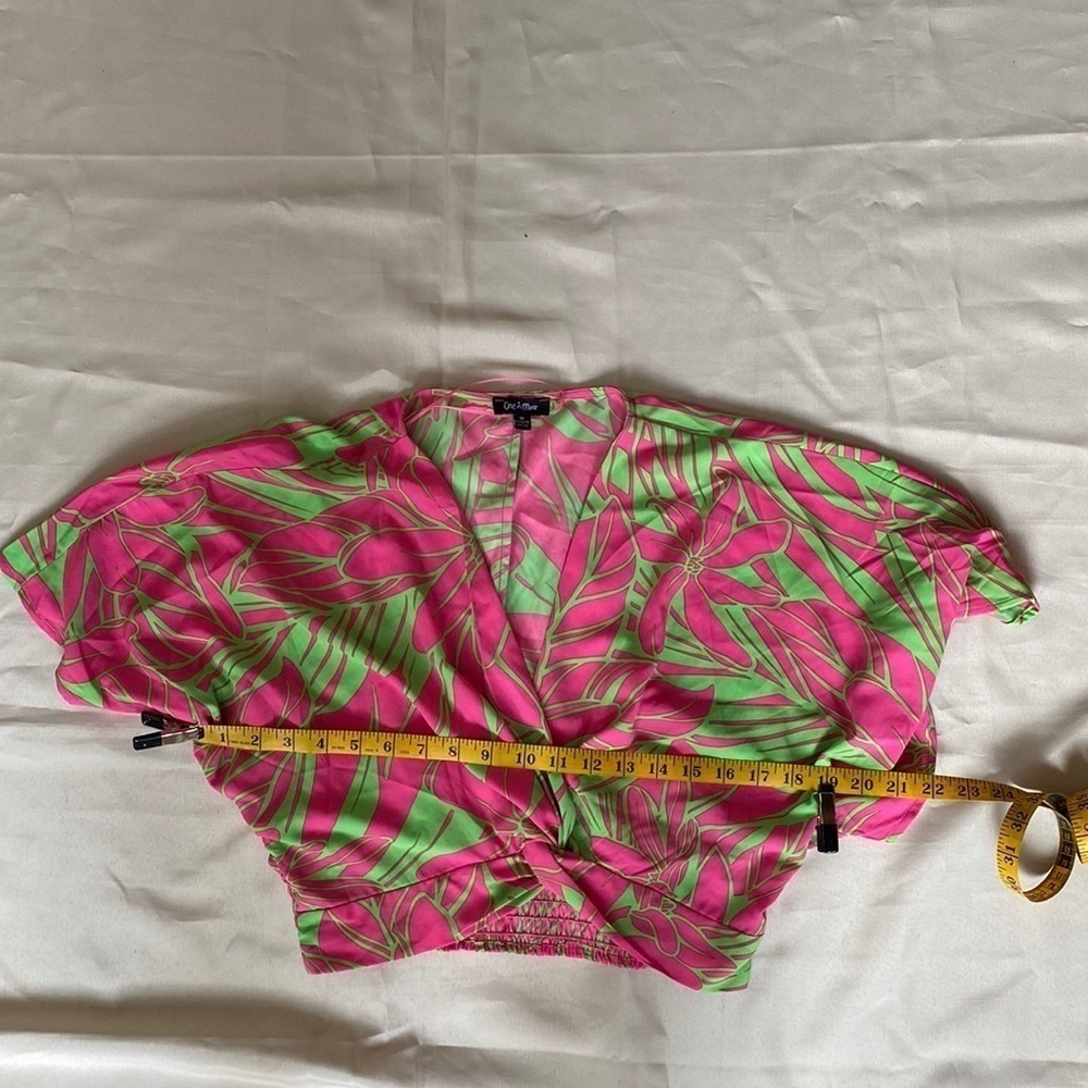 One n More Leaf Print Short Sleeve Top - Picture 5 of 11